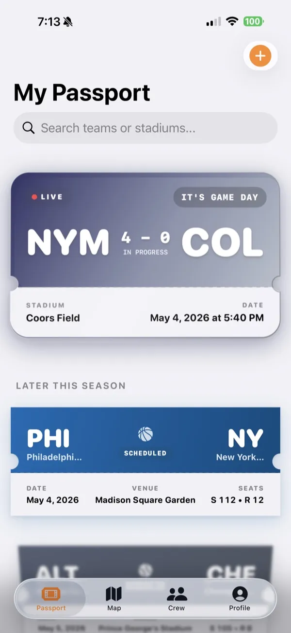 The passport with a live ticket