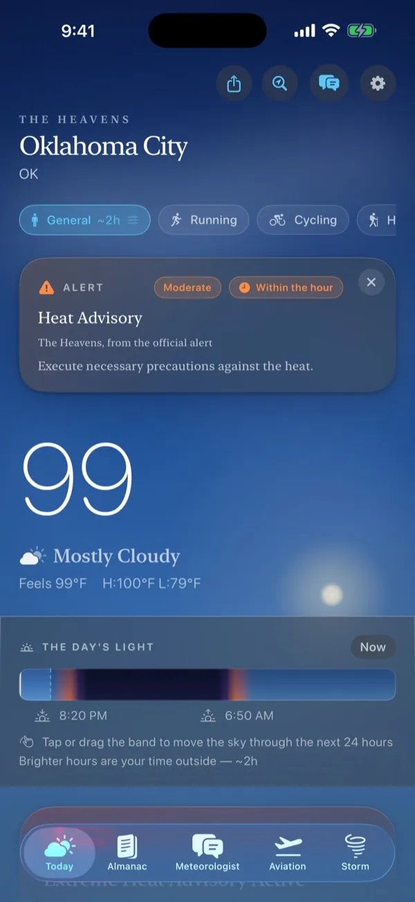 The Heavens on iPhone: your day